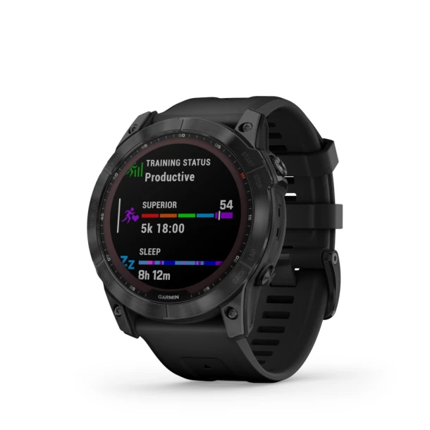 Garmin - Fenix 7x Sapphire Solar Multisports GPS Ur Med Lygte