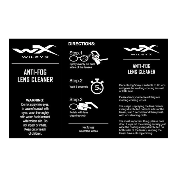Wiley X - Anti-Fog Linse Rensesæt 25ml - Billede 2