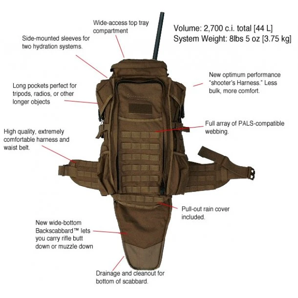 Eberlestock - G3 Phantom Finskytte Rygsæk 44L MultiCam - Billede 4